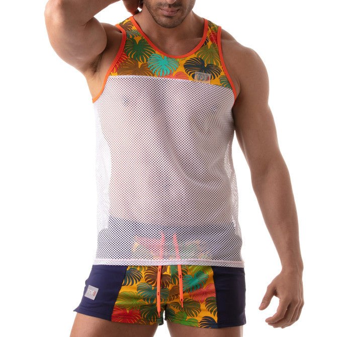 Florales Mesh - Tanktop – Gelb - TOF Paris - Shop Deutschland Noodosz