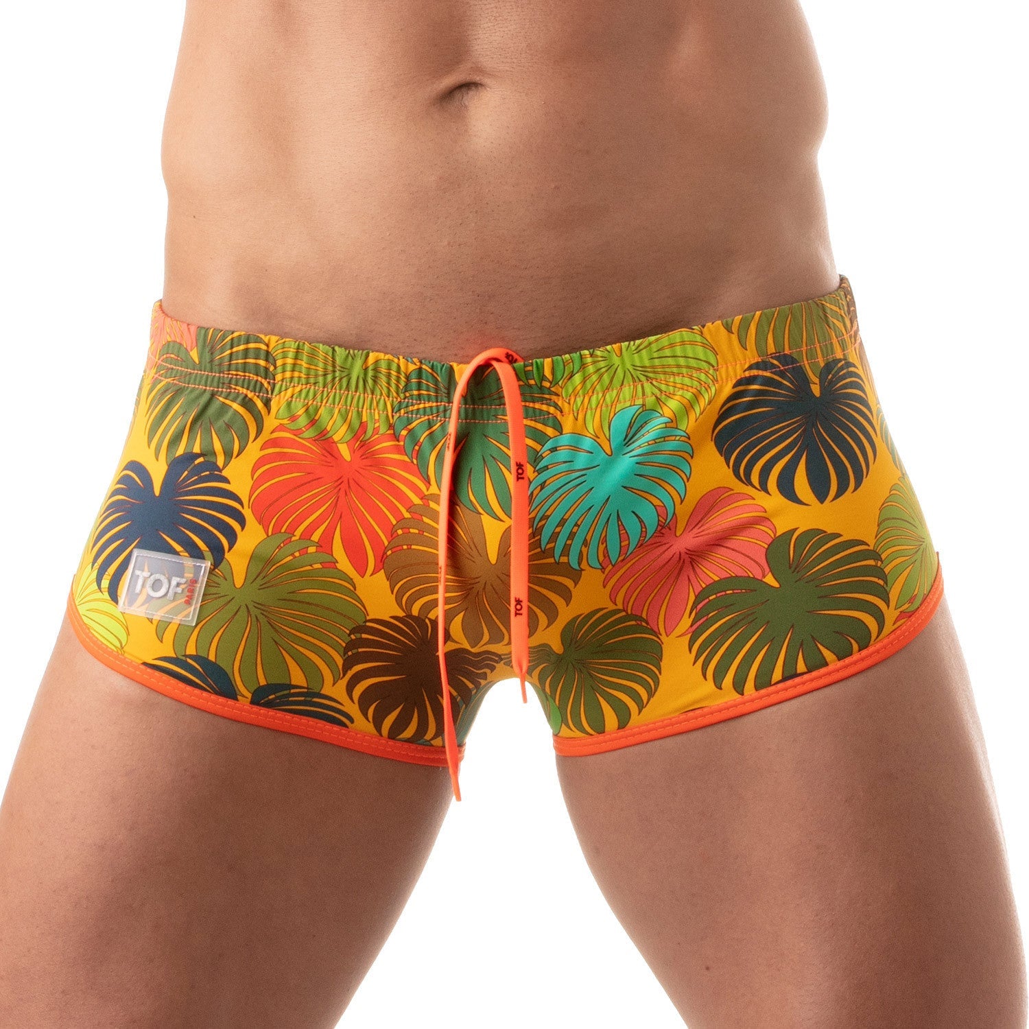 Florale Brazilian Badehose, Badeslip – Gelb - TOF Paris - Shop Deutschland Noodosz