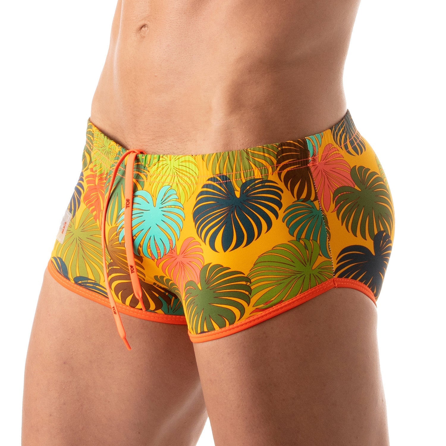 Florale Brazilian Badehose, Badeslip – Gelb - TOF Paris - Shop Deutschland Noodosz