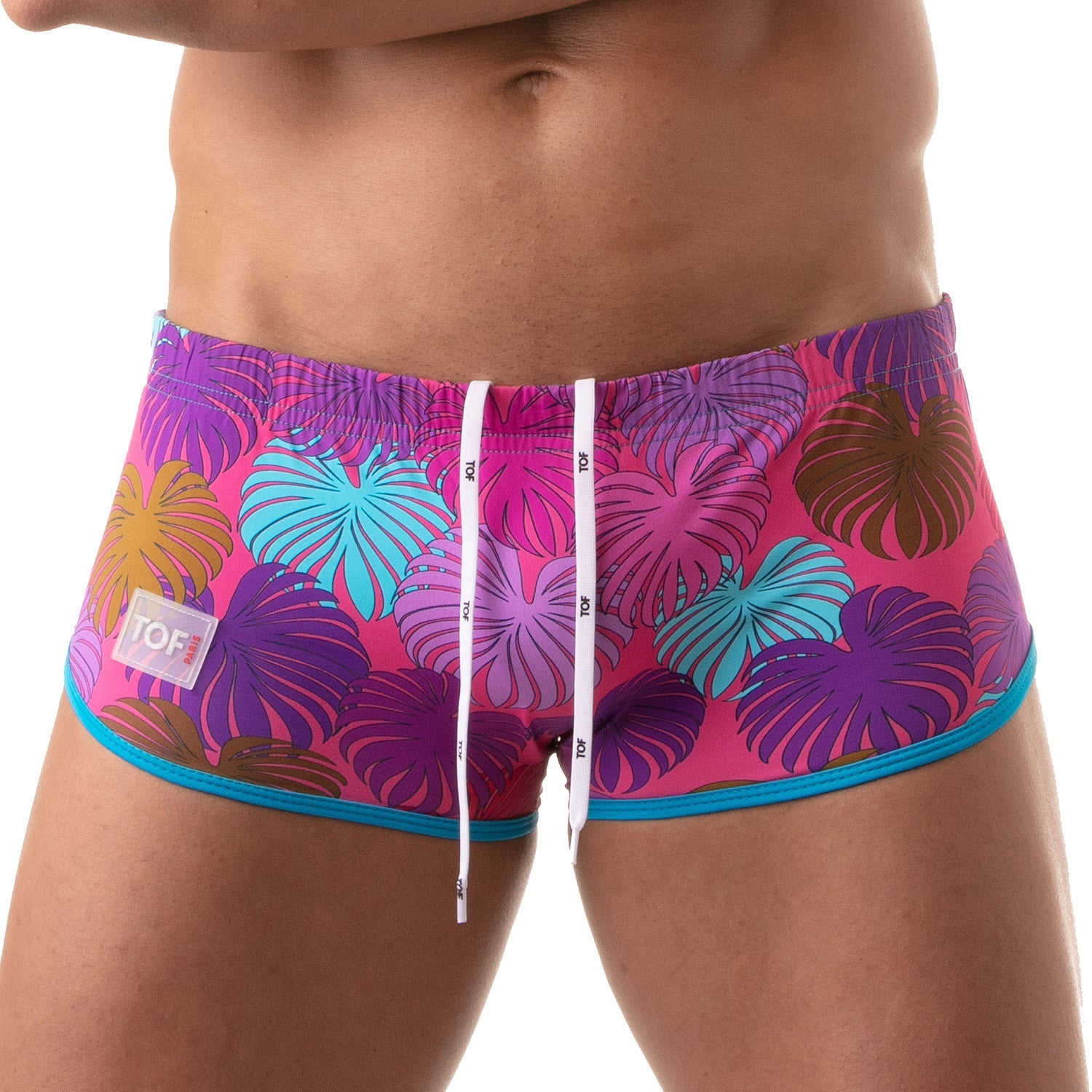 Floraler Brazilian Badehose, Badeslip Pink - TOF Paris - Shop Deutschland Noodosz