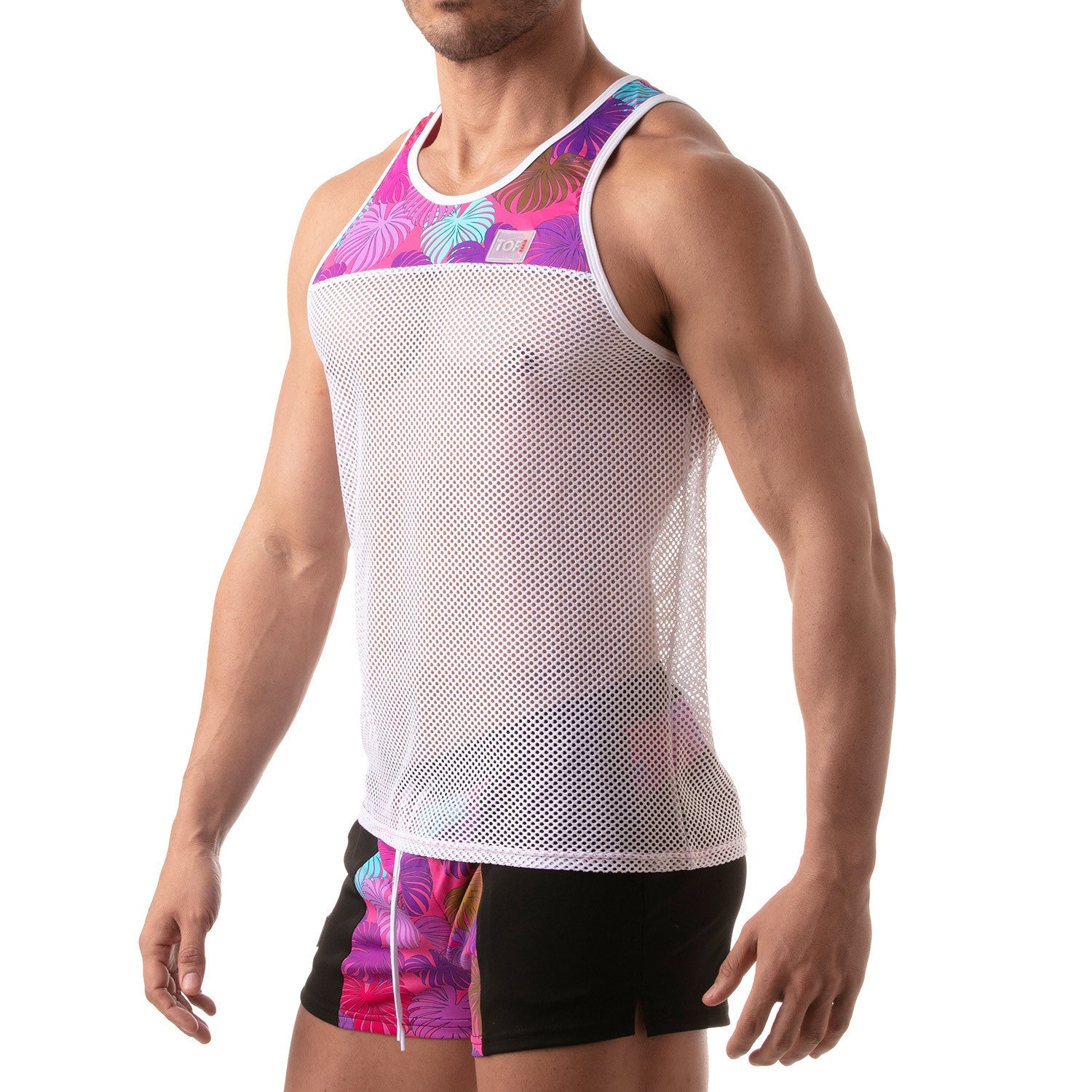Florales Mesh - Tanktop in Pink - TOF Paris - Shop Deutschland Noodosz
