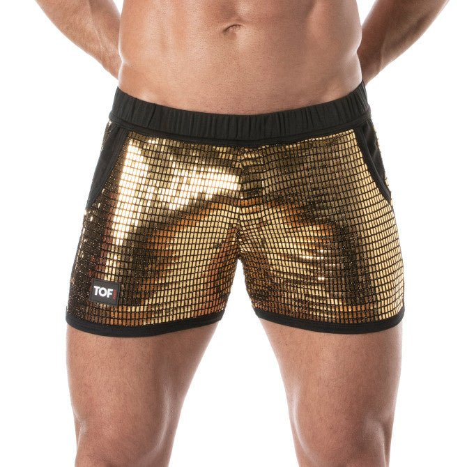 Goldene Glitzer - Shorts für Herren - TOF Paris - Shop Deutschland Noodosz