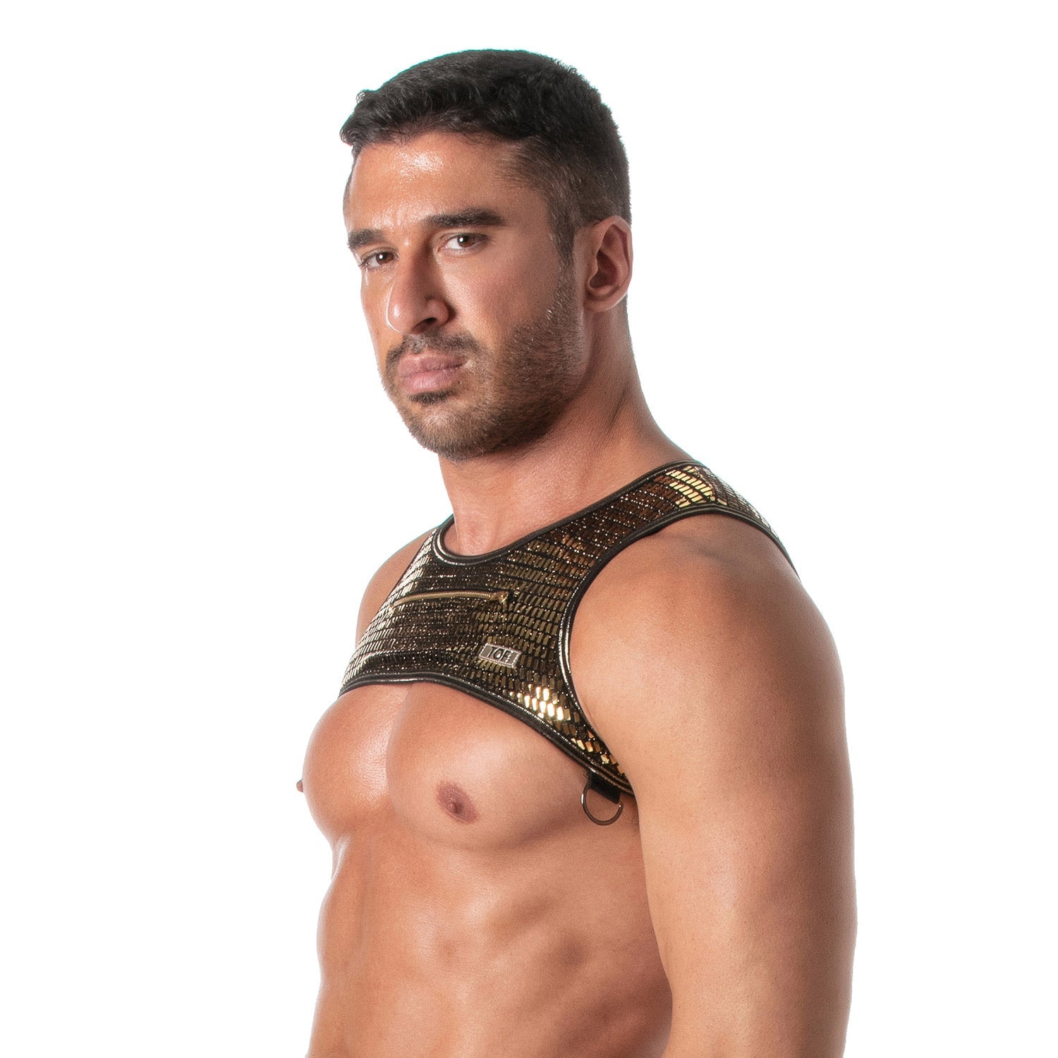 Glitzer - Harness mit Reißverschluss – Gold - TOF Paris - Shop Deutschland Noodosz