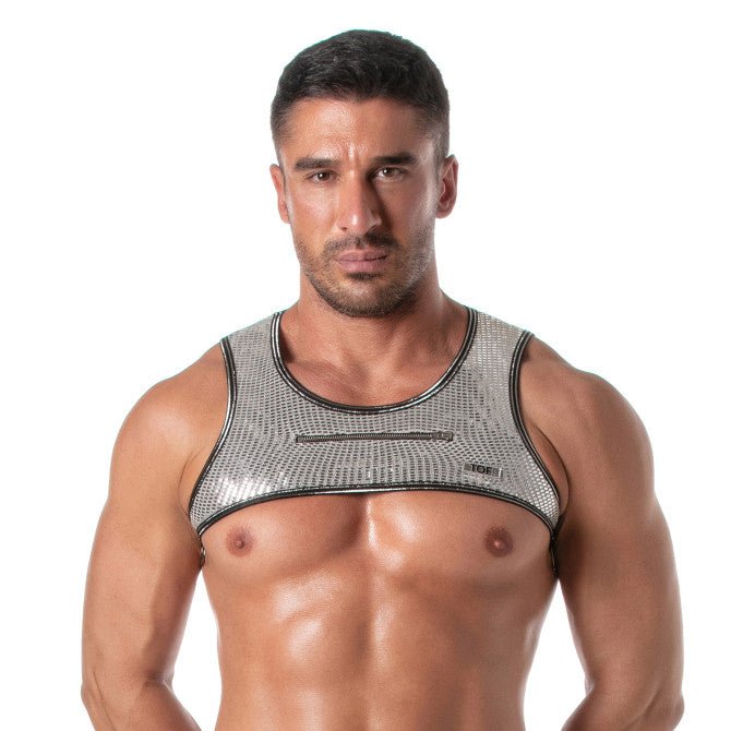 Glitzer - Harness mit Reißverschluss, Silber - TOF Paris - Shop Deutschland Noodosz