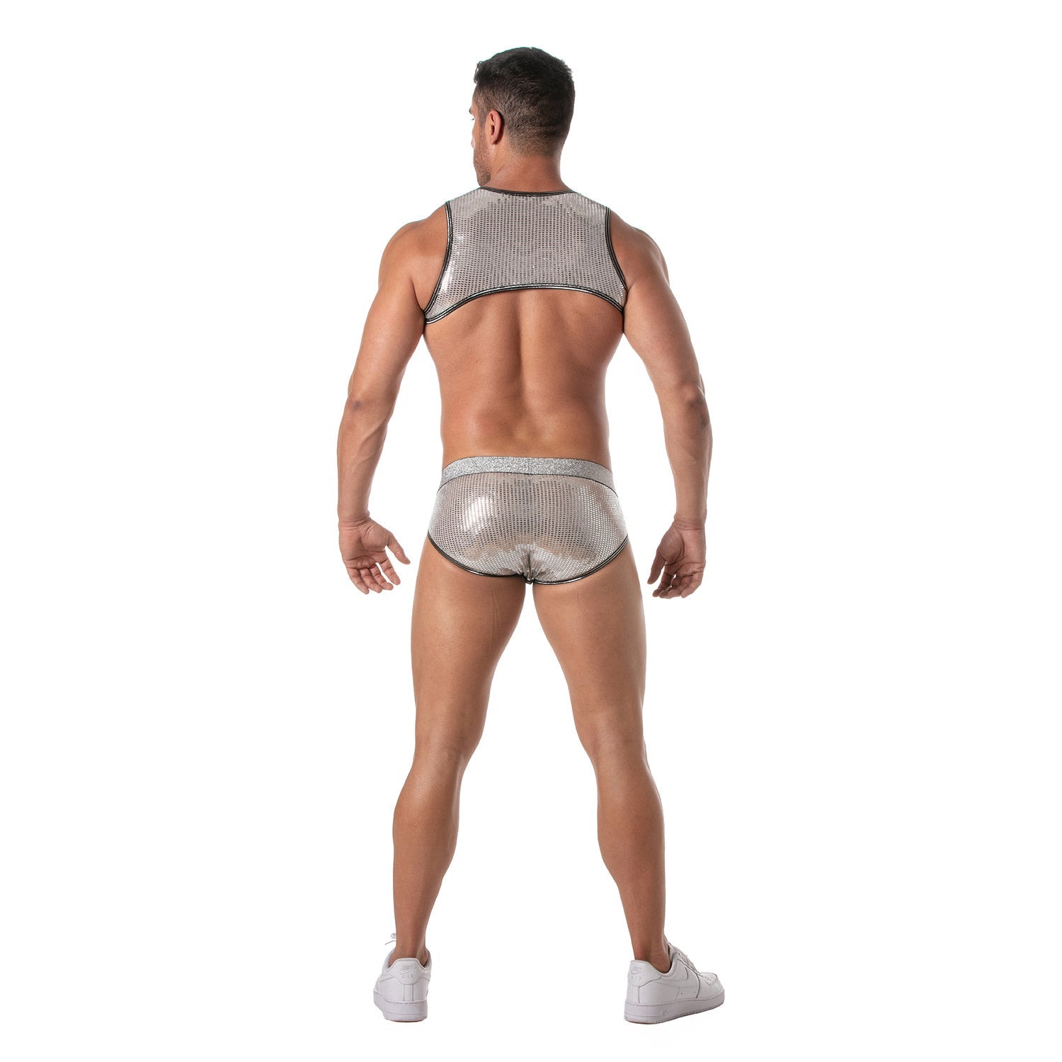 Glitzer - Harness mit Reißverschluss, Silber - TOF Paris - Shop Deutschland Noodosz