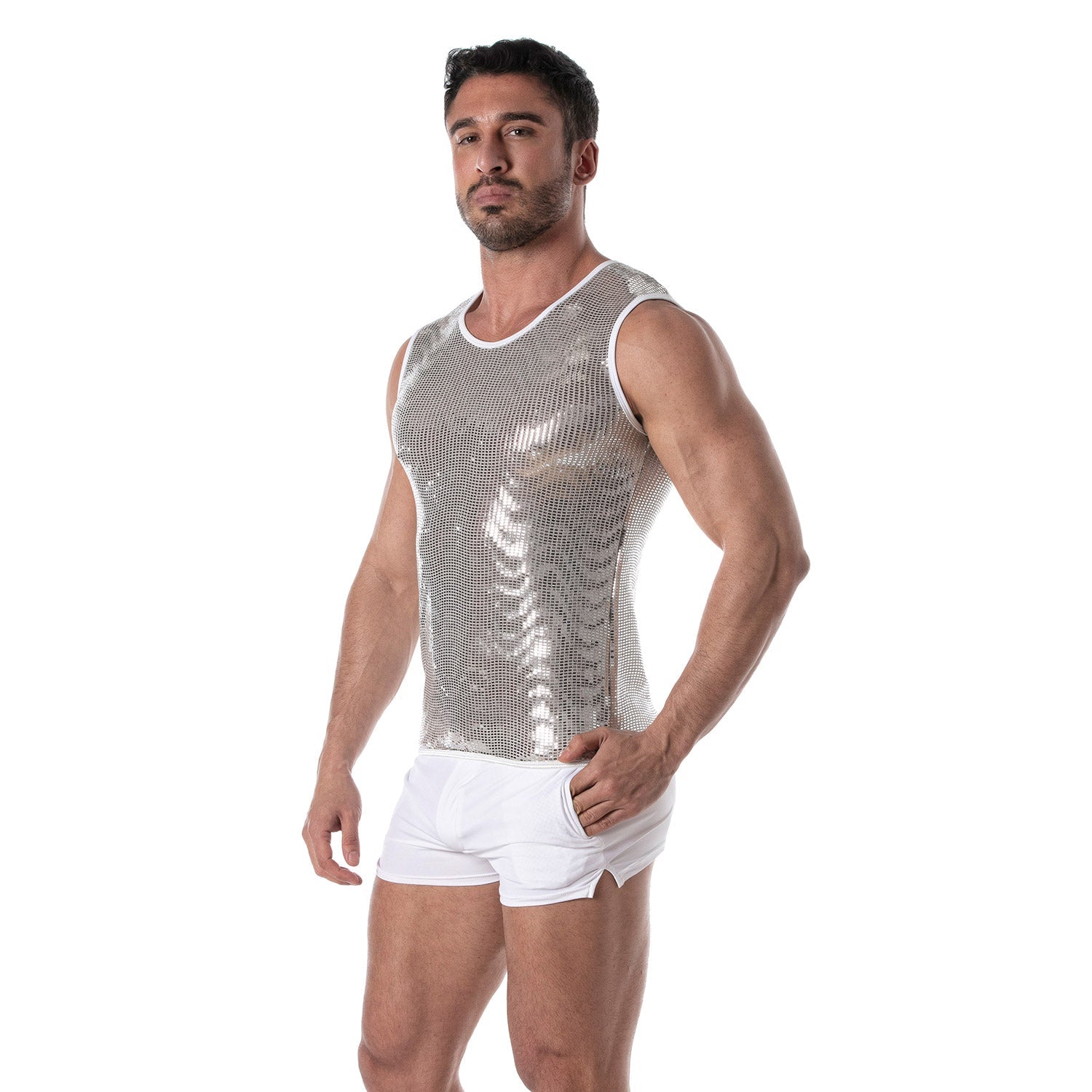 Glitzer - Tanktop Silber - TOF Paris - Shop Deutschland Noodosz