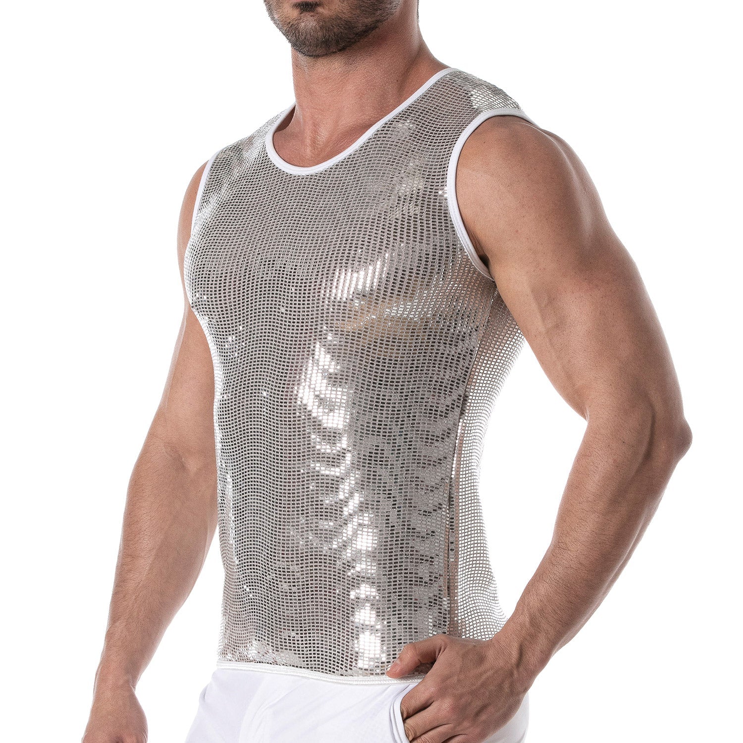 Glitzer - Tanktop Silber - TOF Paris - Shop Deutschland Noodosz