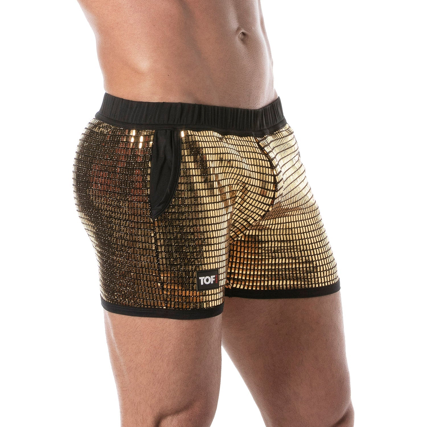 Goldene Glitzer - Shorts für Herren - TOF Paris - Shop Deutschland Noodosz