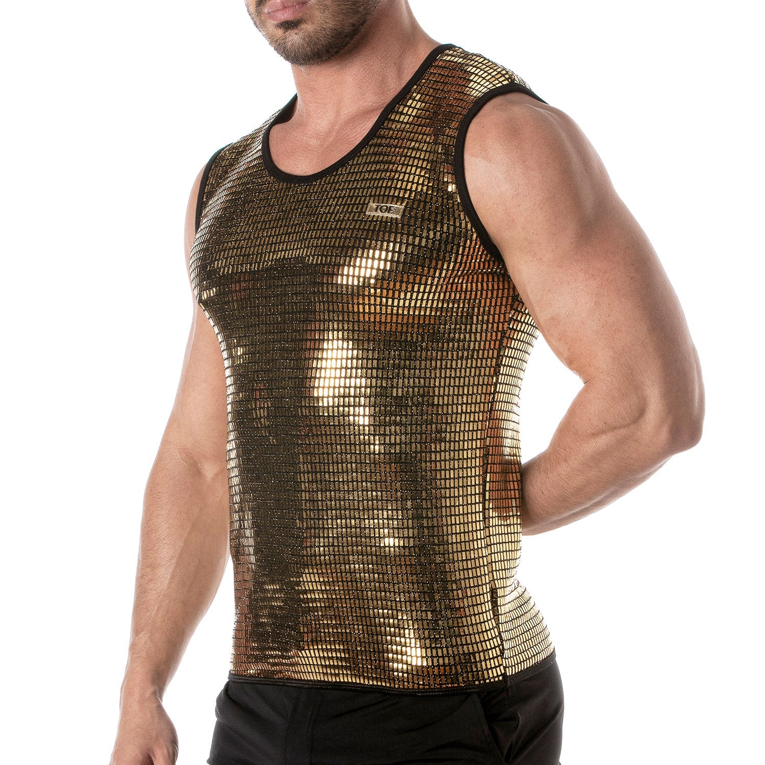 Goldenes Glitzer - Tanktop für Männer - TOF Paris - Shop Deutschland Noodosz