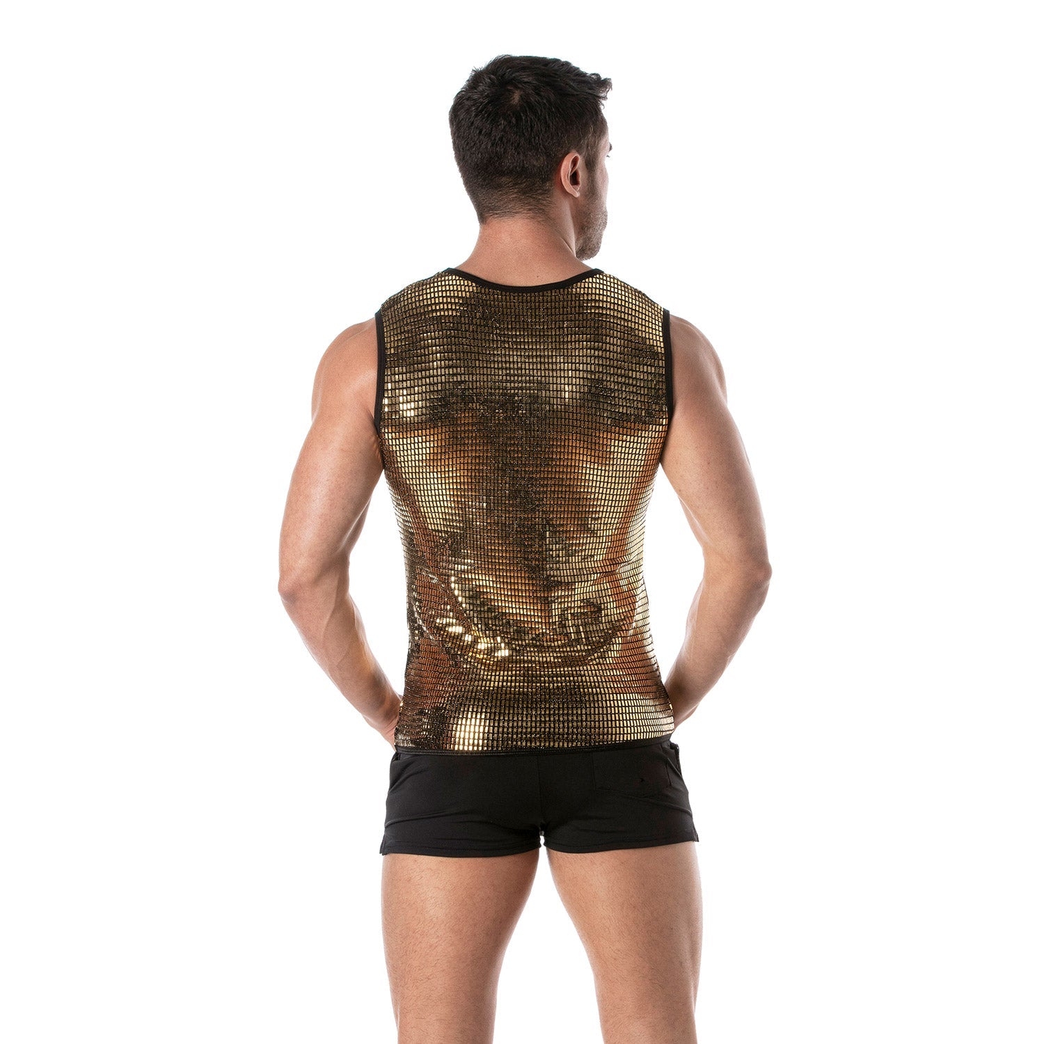 Goldenes Glitzer - Tanktop für Männer - TOF Paris - Shop Deutschland Noodosz