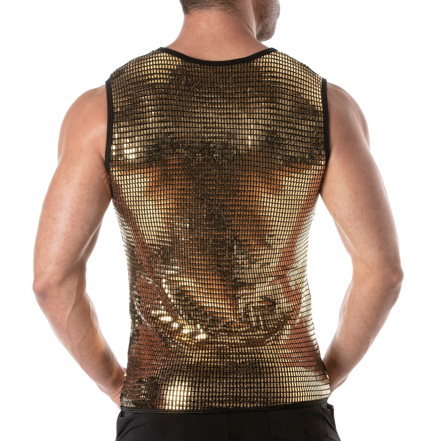 Goldenes Glitzer - Tanktop für Männer - TOF Paris - Shop Deutschland Noodosz