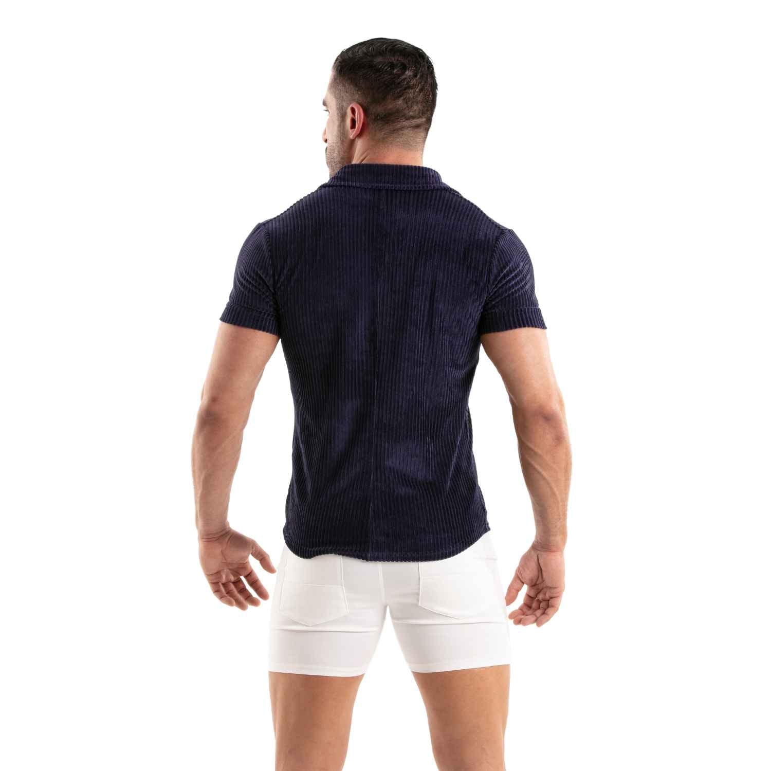 Knitted Corduroy Shirt Navy - TOF Paris - Shop Deutschland Noodosz
