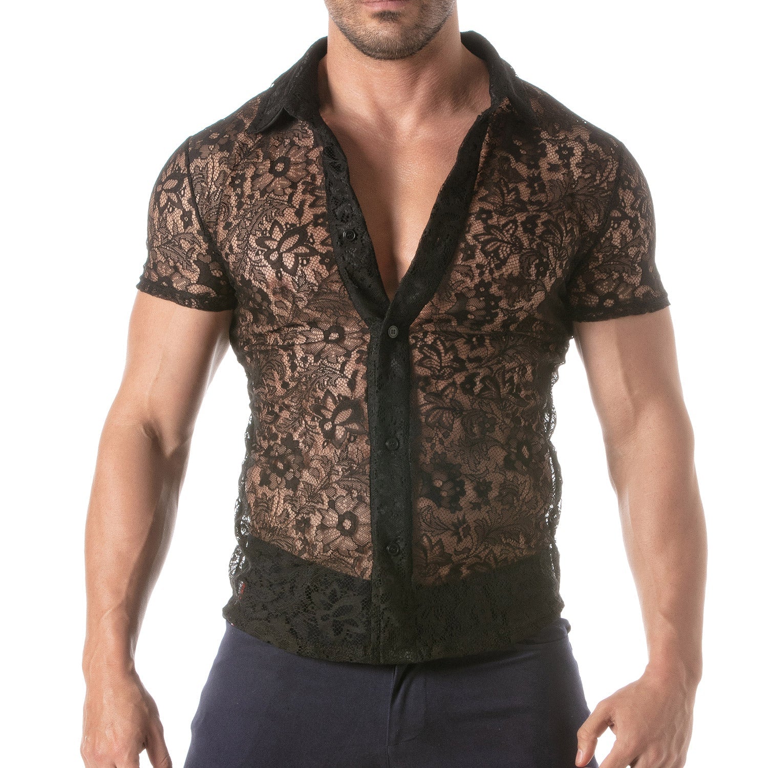 Kurzärmeliges Spitzen - Shirt - TOF Paris - Shop Deutschland Noodosz