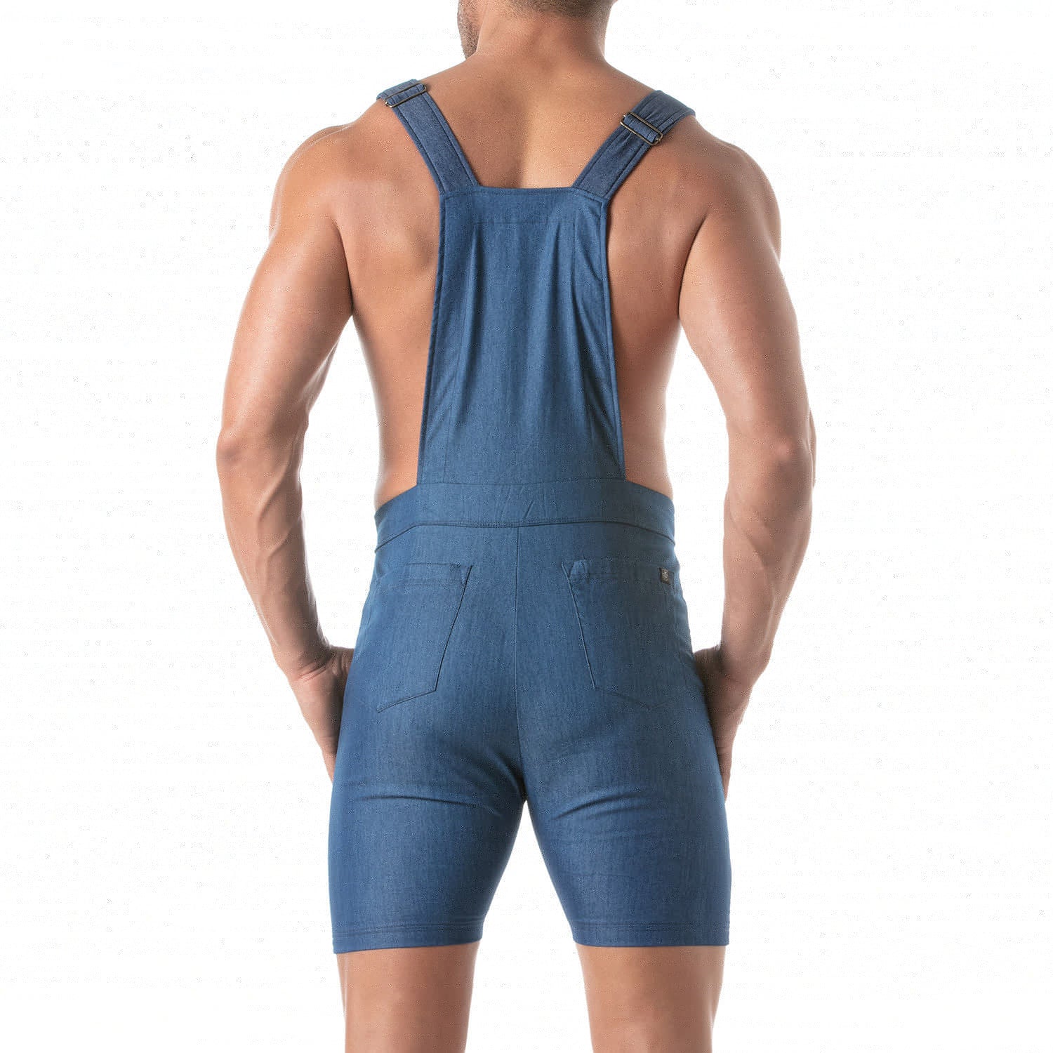 Light Denim Overall Shorts