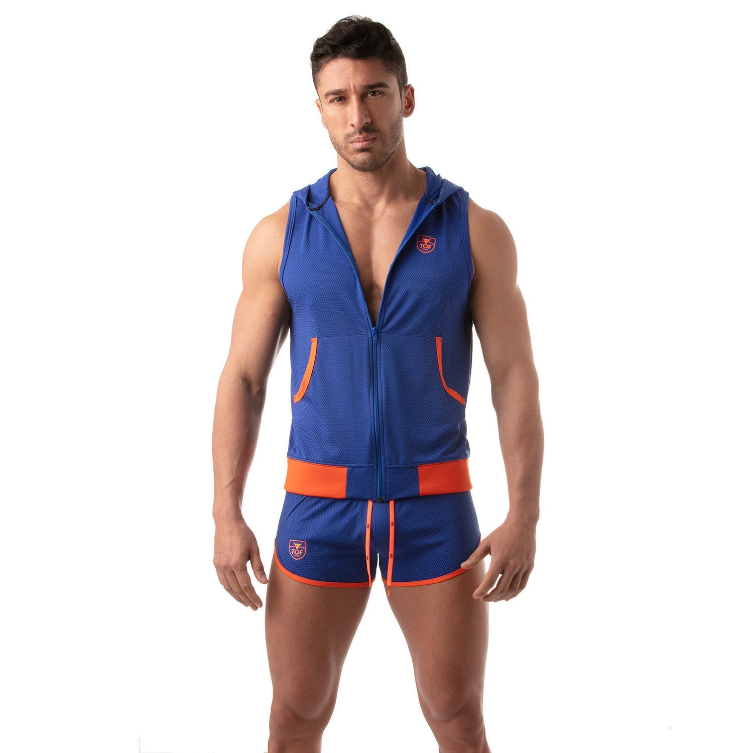 Mesh - ärmelloser Hoodie - Royalblau - TOF Paris - Shop Deutschland Noodosz