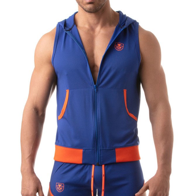 Mesh - ärmelloser Hoodie - Royalblau - TOF Paris - Shop Deutschland Noodosz