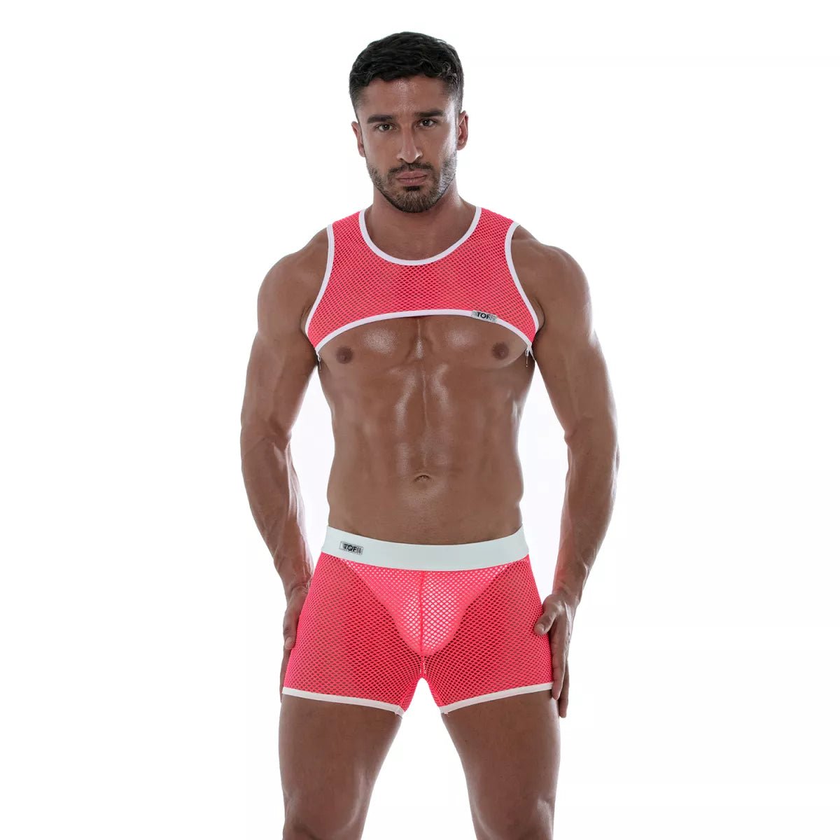 Neon-Shorts aus transparentem Mesh – Pink - TOF Paris - Shop Deutschland Noodosz