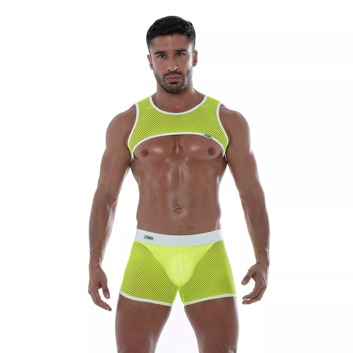 Neon-Shorts aus transparentem Mesh – Gelb - TOF Paris - Shop Deutschland Noodosz