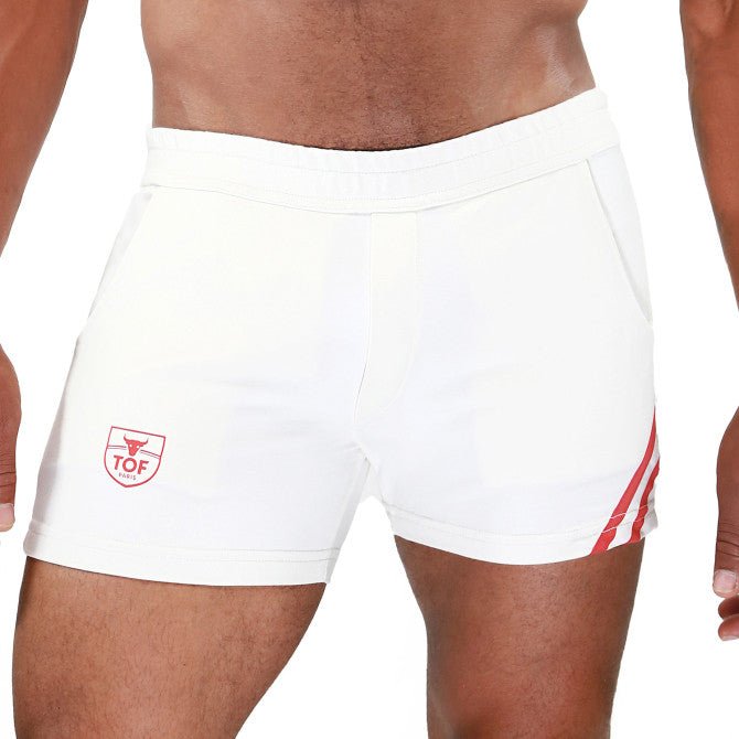 Paris Shorts White - Red - noodosz - TOF Paris -