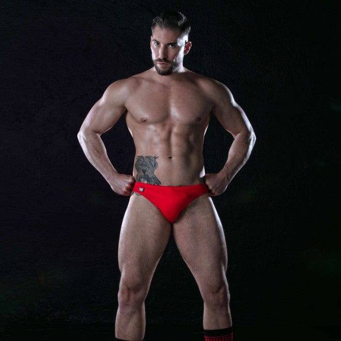 Einfarbiger Badestring – Rot - TOF Paris - Shop Deutschland Noodosz
