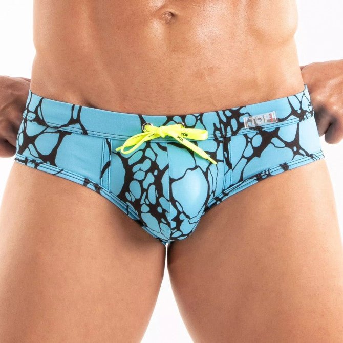 Printed Swim Brief Blue - noodosz - TOF Paris -