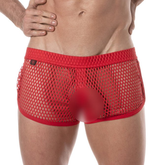 See Through Mens Mini Shorts Red - noodosz - TOF Paris -
