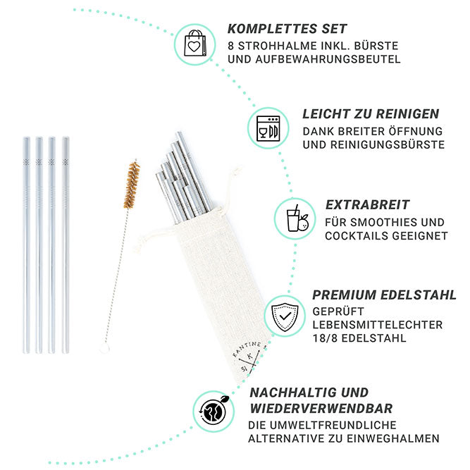 Edelstahl Strohhalme