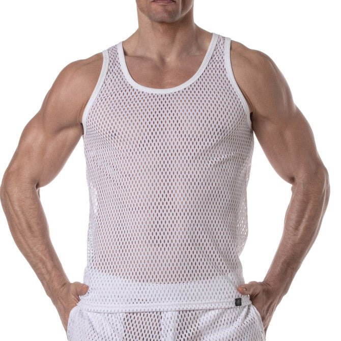 Transparentes Mesh - Tanktop in Weiß - TOF Paris - Shop Deutschland Noodosz