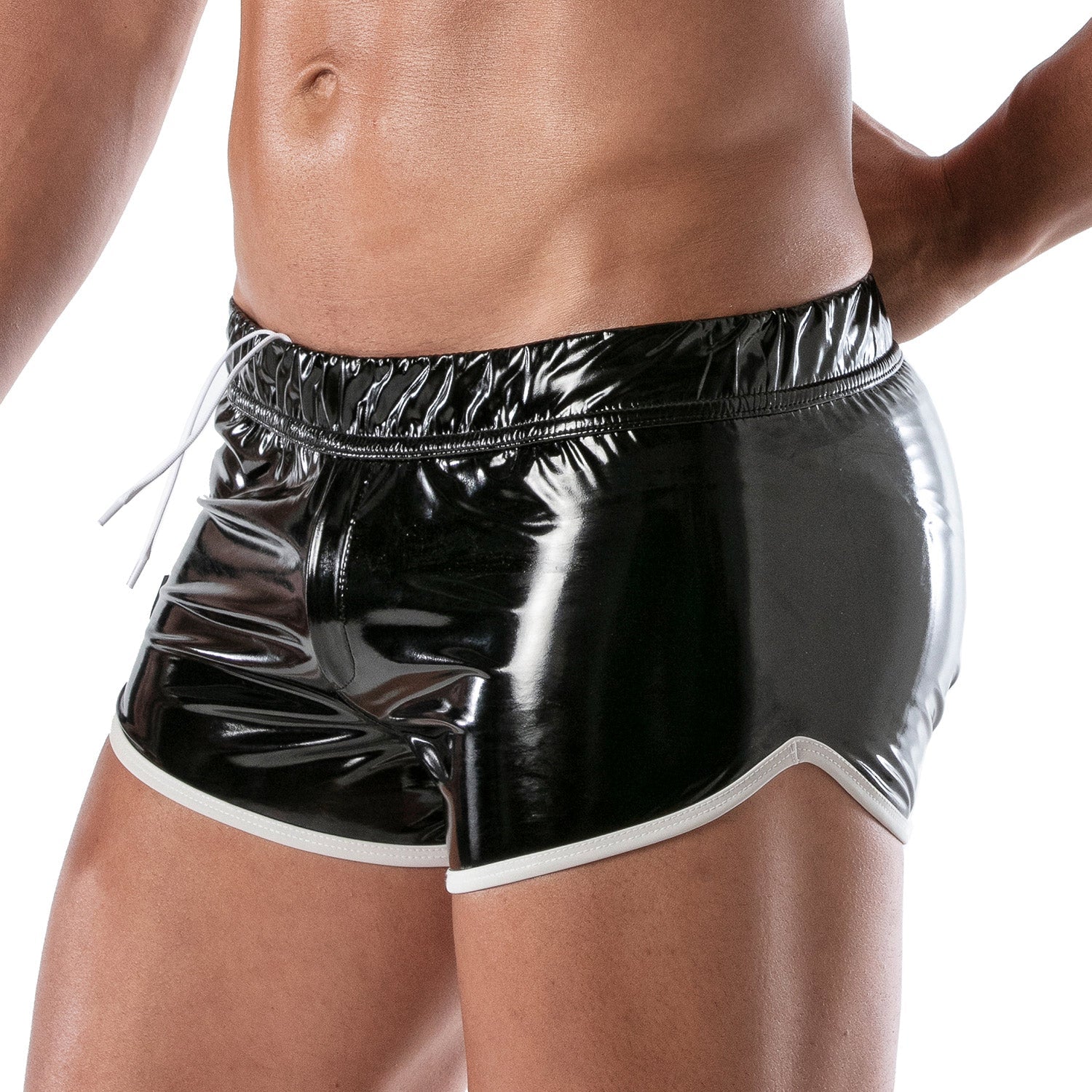 Vinyl - Fetisch - Shorts Schwarz - Weiß - TOF Paris - Shop Deutschland Noodosz