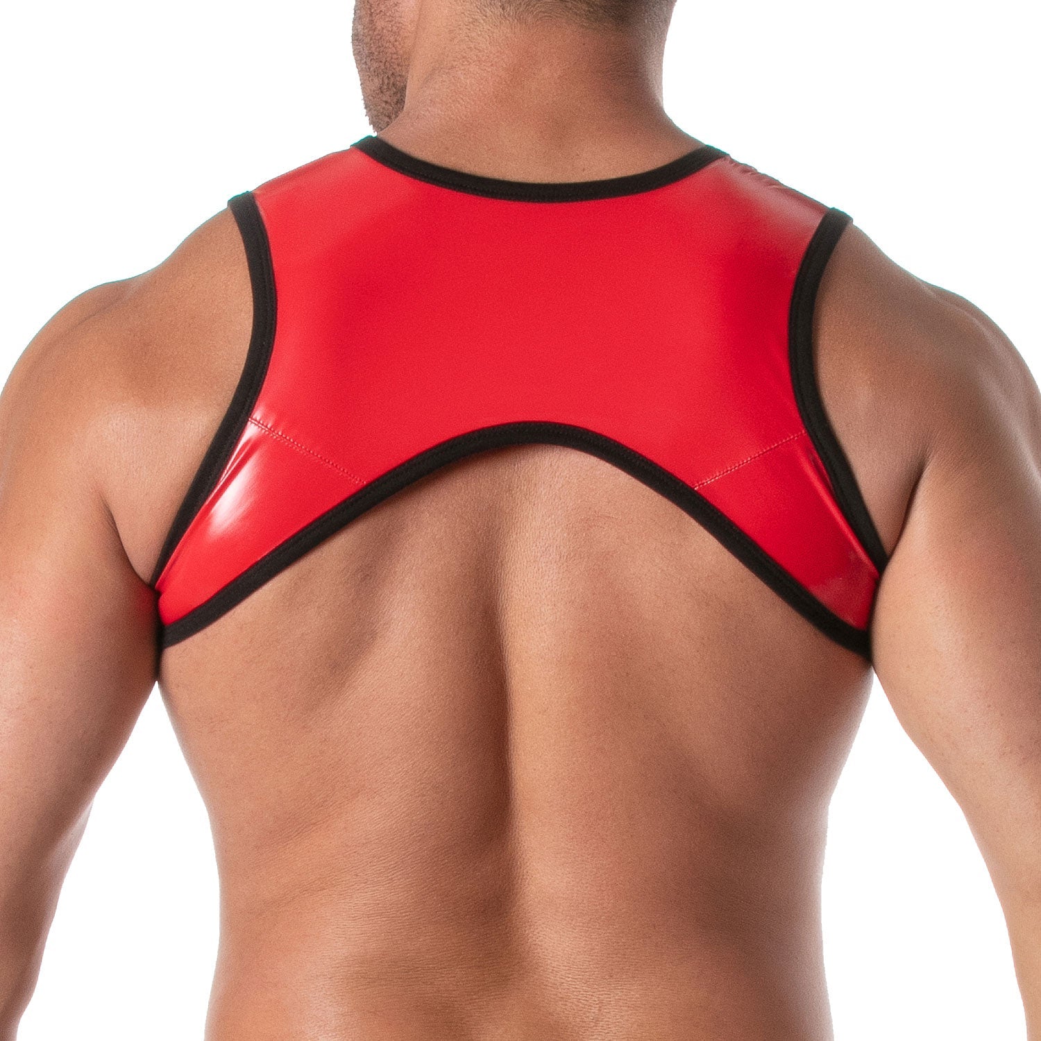 Vinyl - Harness mit Front - Reißverschluss – Rot - TOF Paris - Shop Deutschland Noodosz
