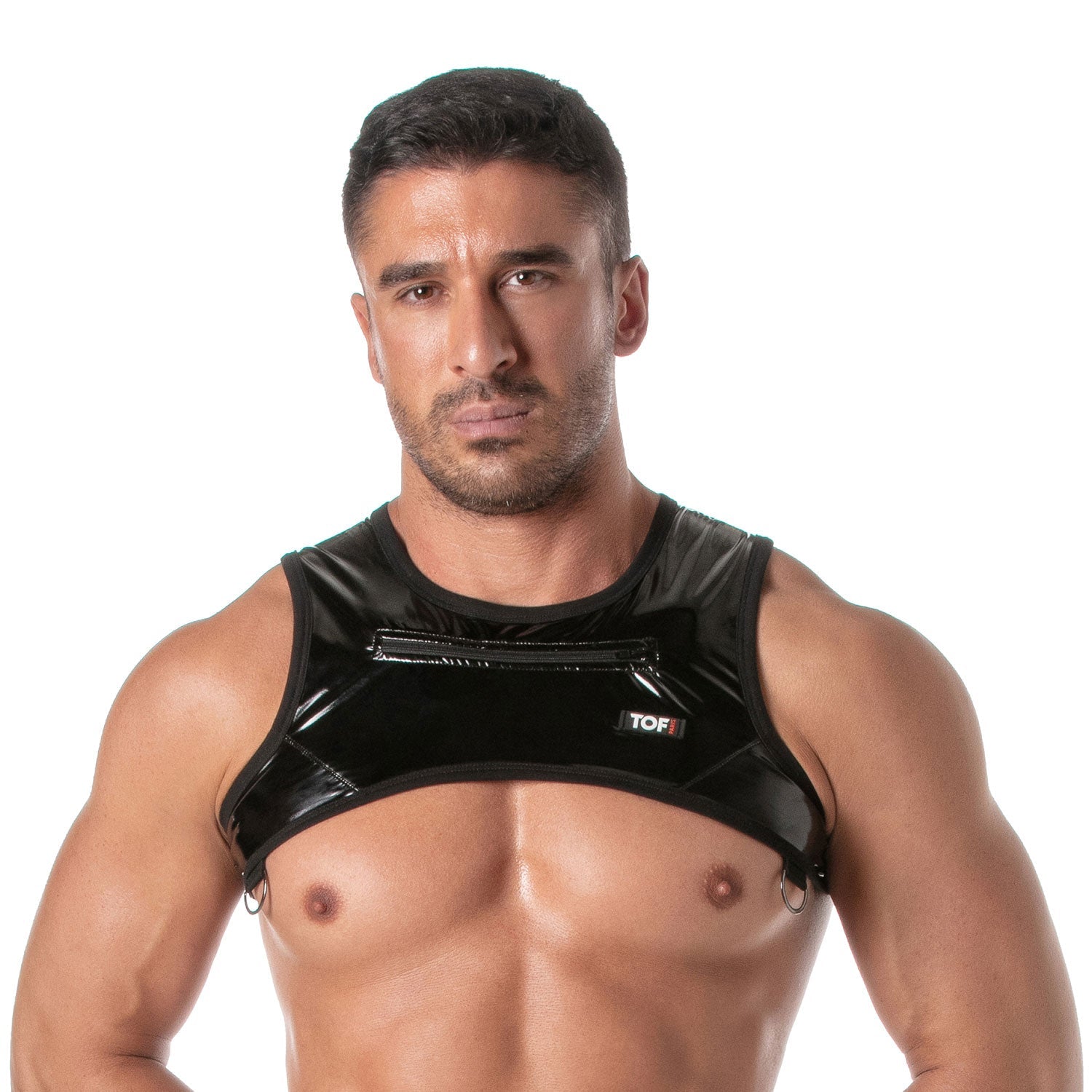 Vinyl - Harness mit Reißverschluss – Schwarz - TOF Paris - Shop Deutschland Noodosz