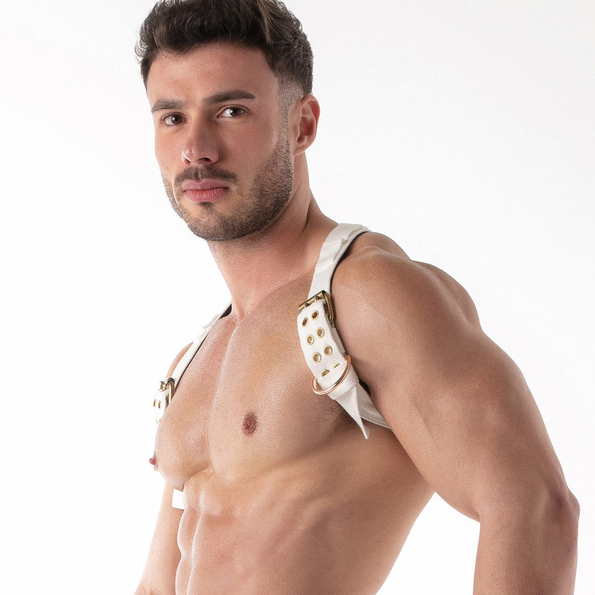Combat Fetish-Harness Weiß-2