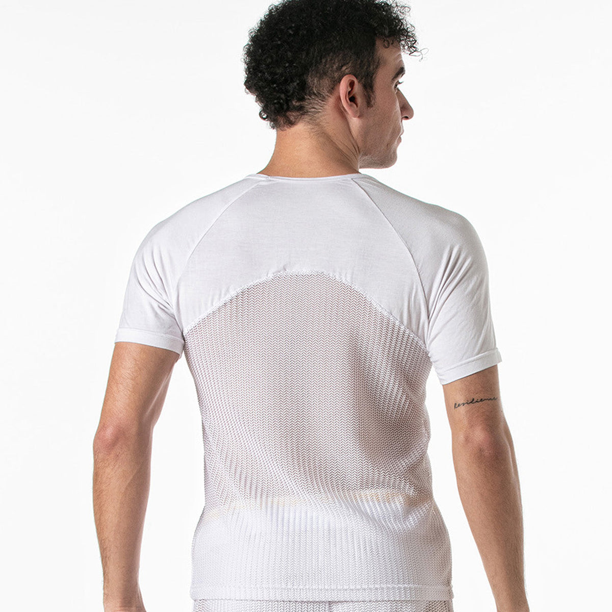 Invictus Mesh-T-Shirt Weiß-1