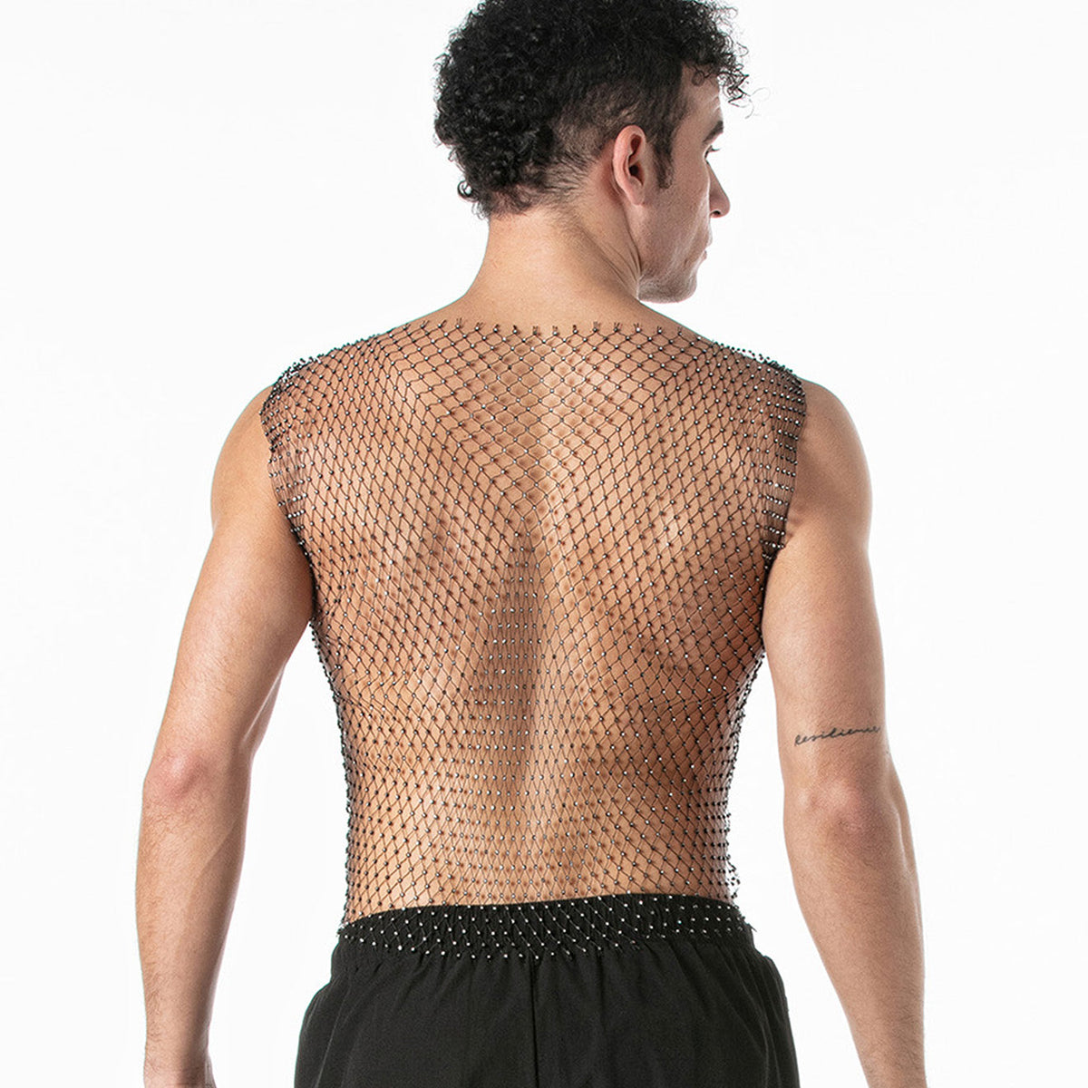 Mesh-Party-Tanktop Schwarz-1