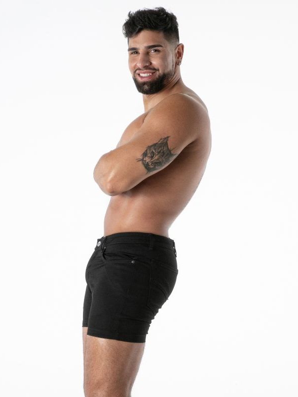 Raw Denim Full-Zip Shorts