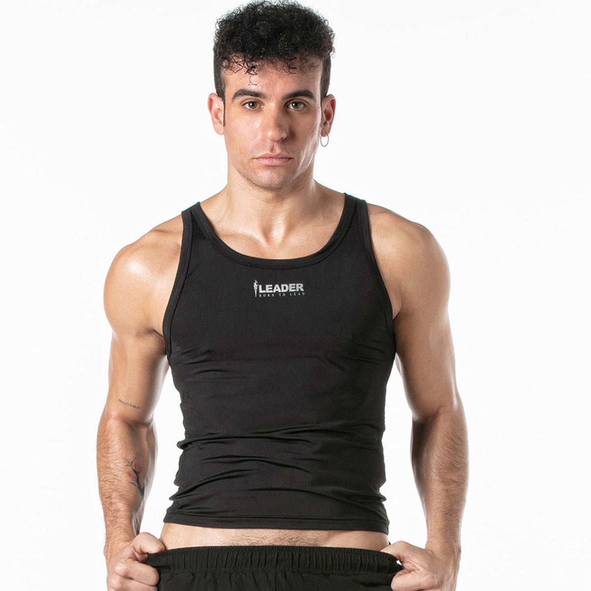 Sportliches Crop-Tanktop, schwarz-0