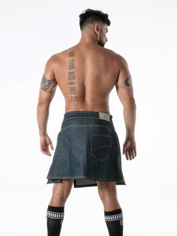 Raw Denim Zip Kilt, Jeans Rocks
