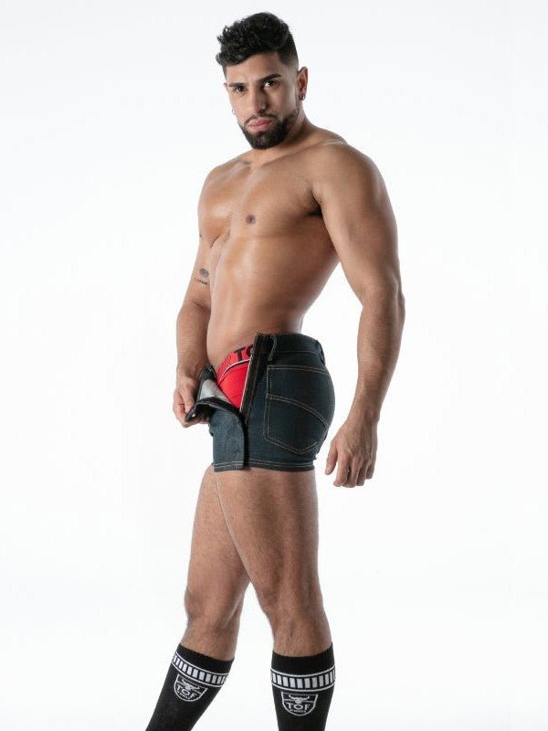Raw Denim Tear-Away Shorts, kurze Jeanshose - TOF Paris - Shop Deutschland Noodosz