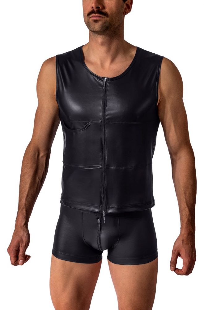 Zipped Vest M510 – ärmelloses Herren-Top schwarz mit Reißverschluss - MANSTORE - Shop Deutschland Noodosz