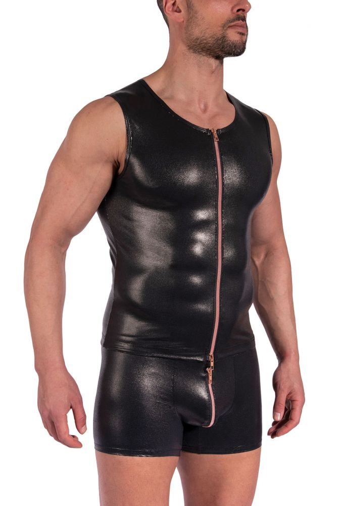 Zipped Vest M2369 – Tank Top in Schlangenleder-Optik mit Reißverschluss - MANSTORE - Shop Deutschland Noodosz