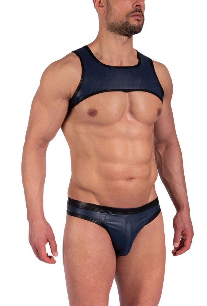 Cropped Top M2370 – bauchfreies Herren-Tanktop in Kunstleder-Optik - MANSTORE - Shop Deutschland Noodosz