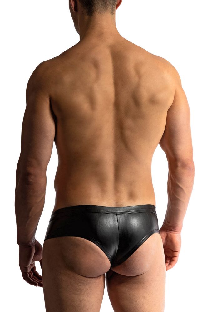 Cheeky Slip M2418 schwarz in Lederoptik mit Fransen - MANSTORE - Shop Deutschland Noodosz