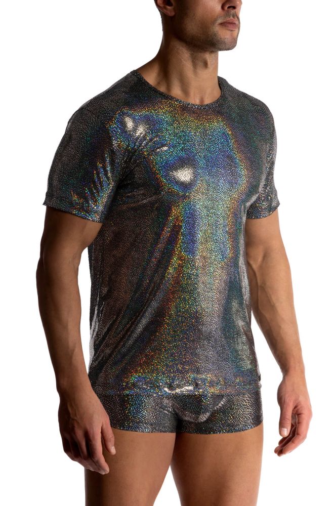 Casual Tee M2511 – Herren-T-Shirt Schwarz/Silber - MANSTORE - Shop Deutschland Noodosz