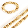 16mm Gold Miami Curb Cuban Link Chain made of 316L Stainless Steel - Hip Hop Necklace