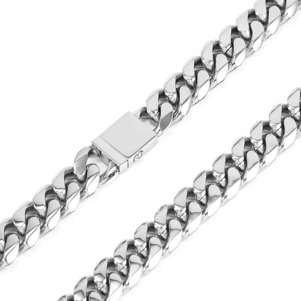 16mm Gold Miami Curb Cuban Link Chain made of 316L Stainless Steel - Hip Hop Necklace
