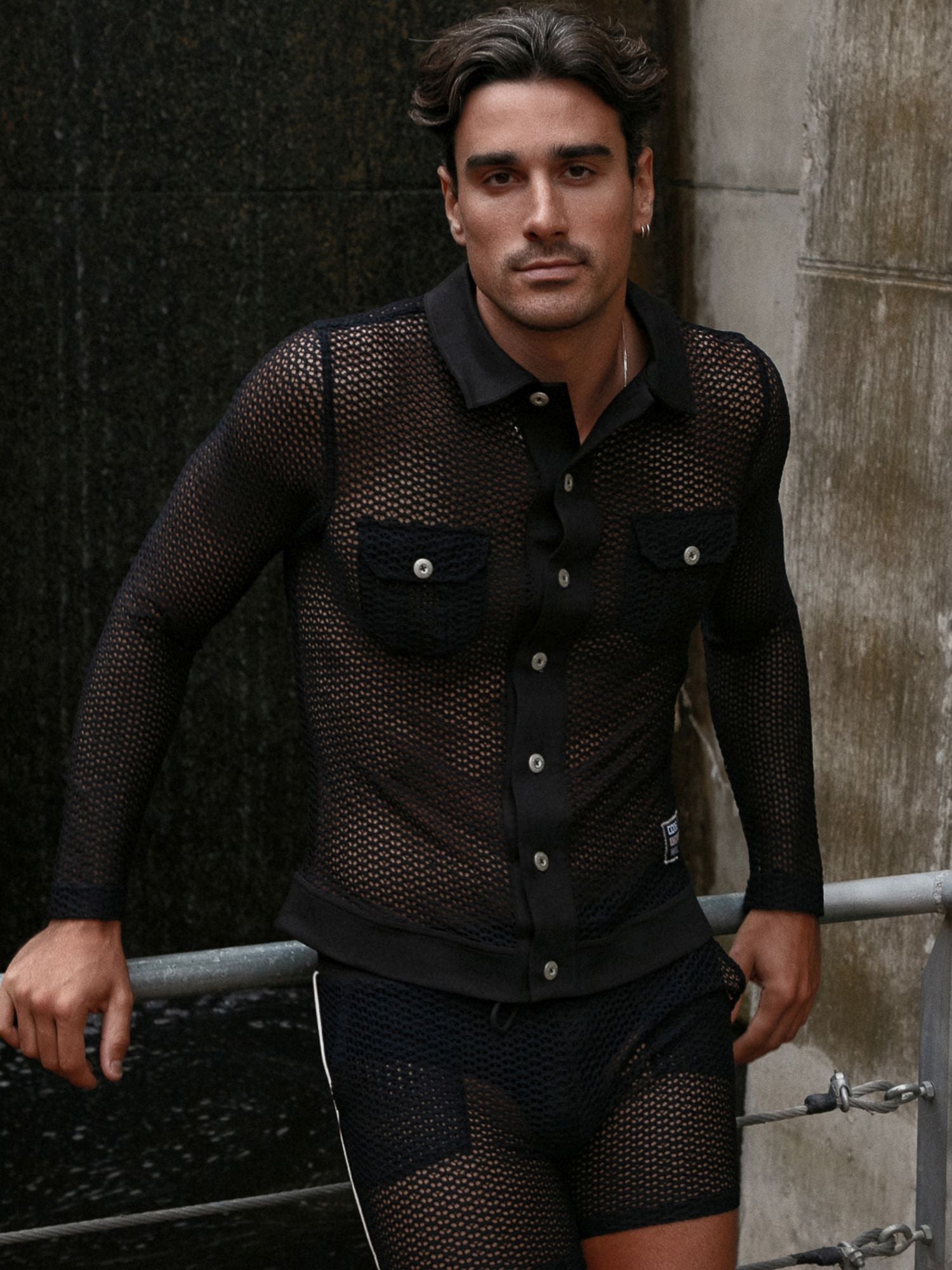 CODE 22 Openwork Jacquard Mesh Club Shirt 9739 Code 22 Kleidung & Accessoires:Herren:Herrenmode:Shirts & Hemden:Freizeithemden & Shirts nudosz.myshopify.com