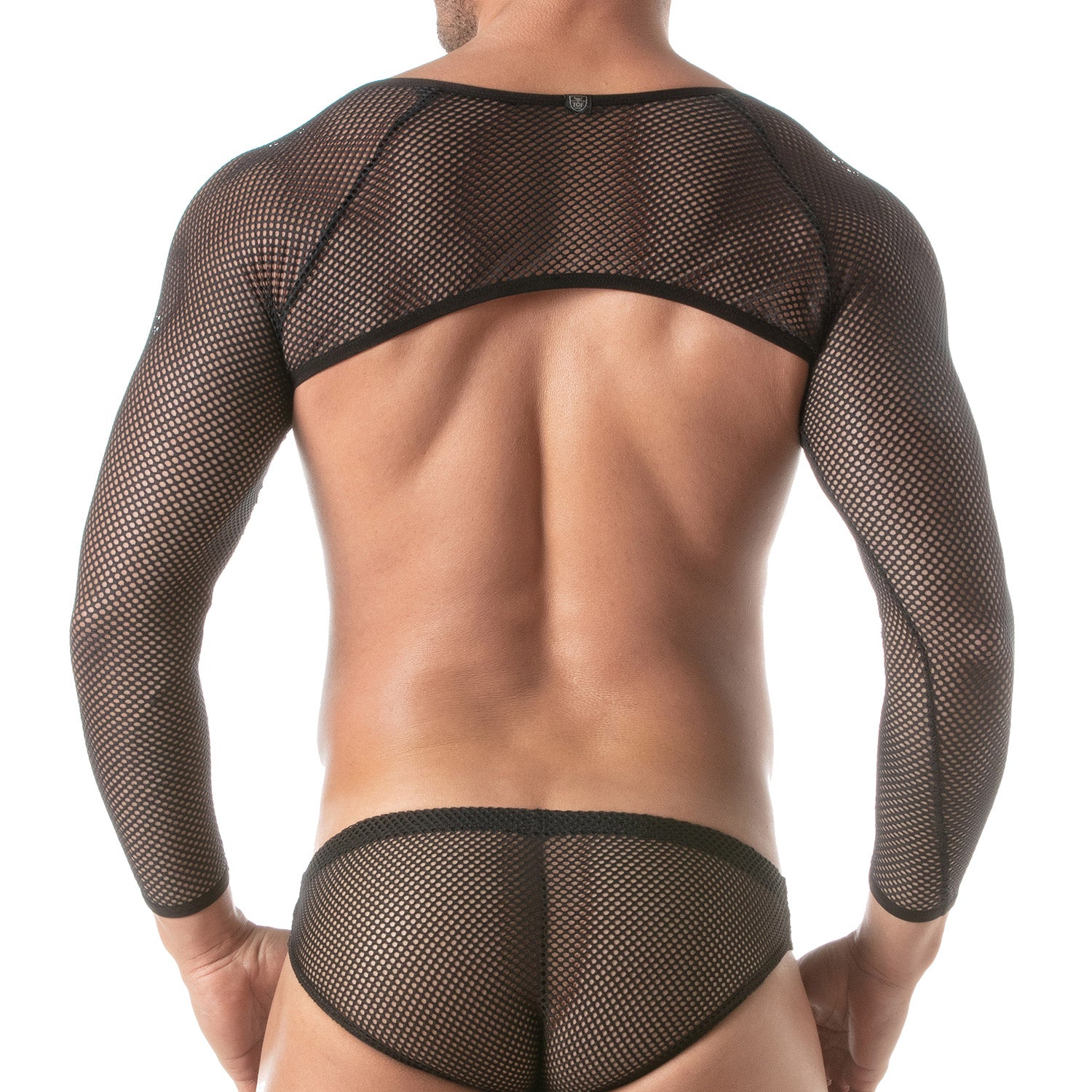 Circuit Bolero aus transparentem Mesh, Schwarz