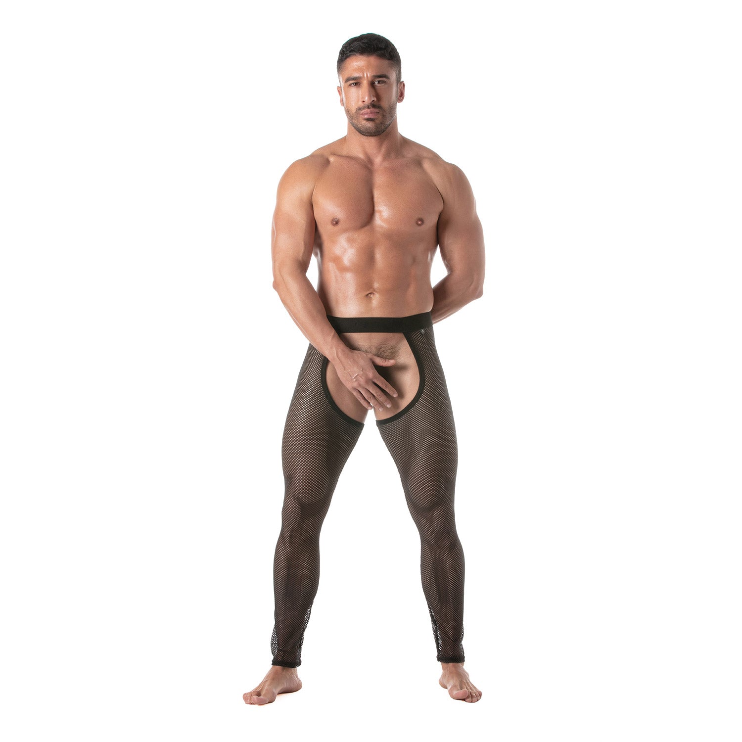 Circuit Fishnet Legging Chaps Black