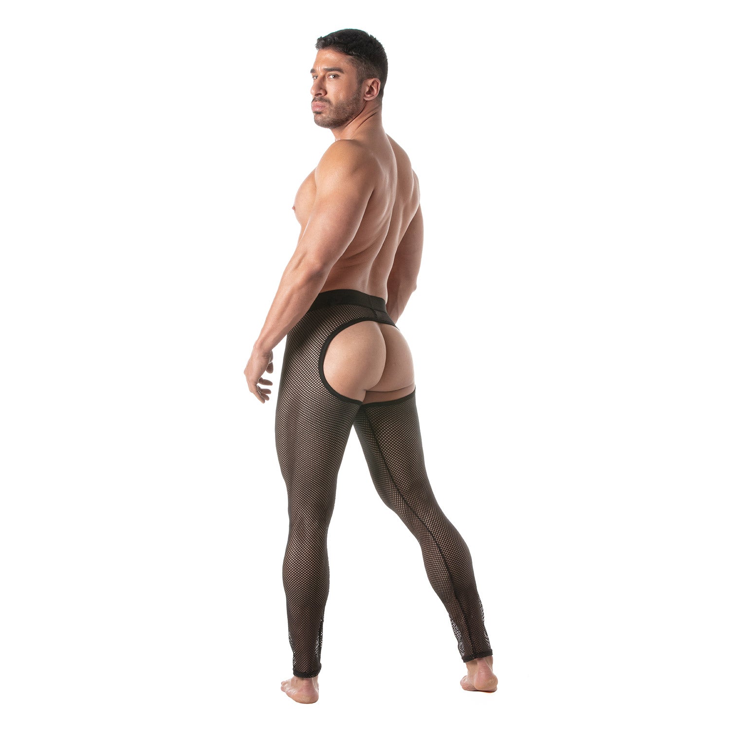 Circuit Fishnet Legging Chaps Black