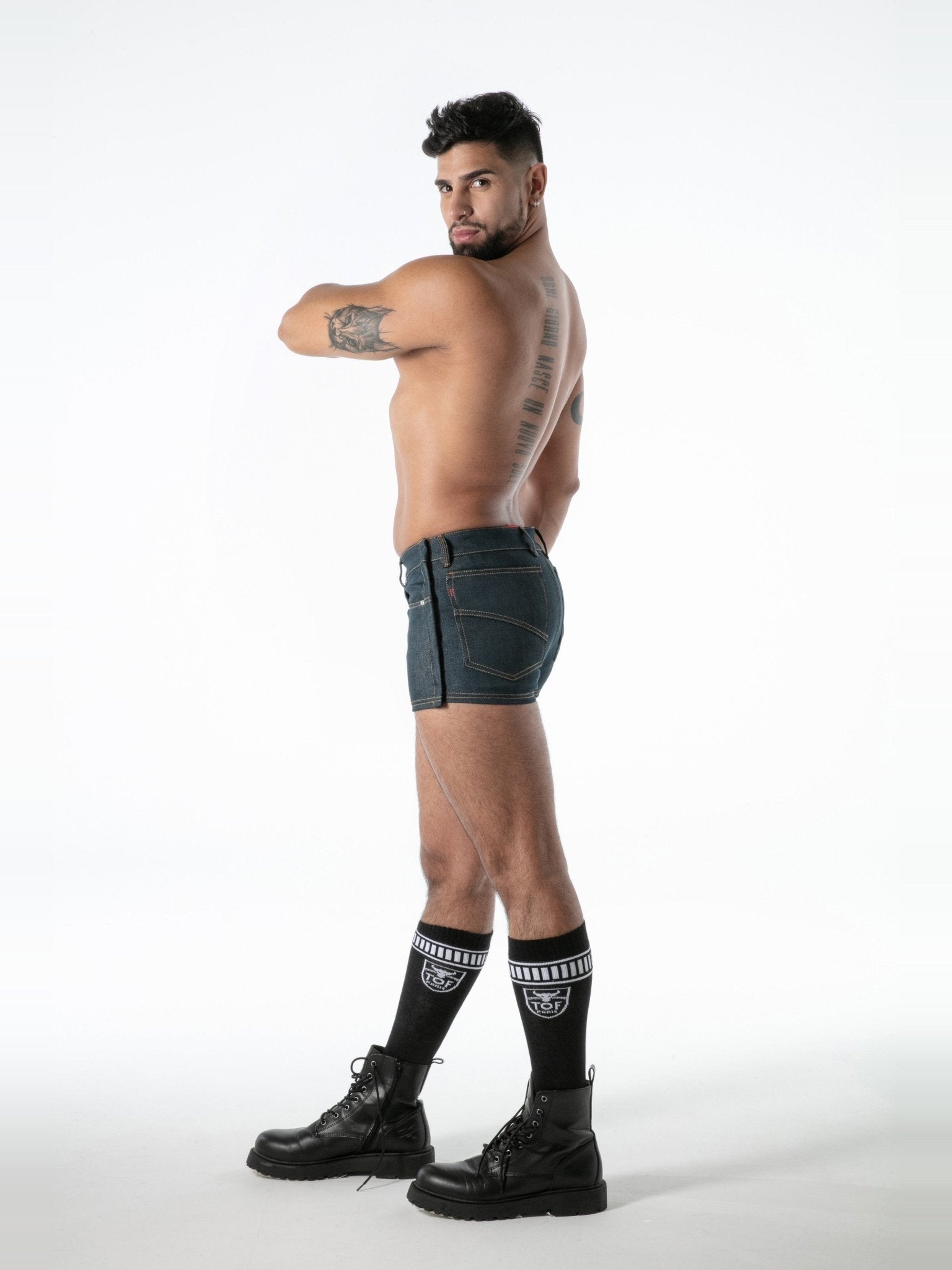 Raw Denim Tear-Away Shorts, kurze Jeanshose - TOF Paris - Shop Deutschland Noodosz